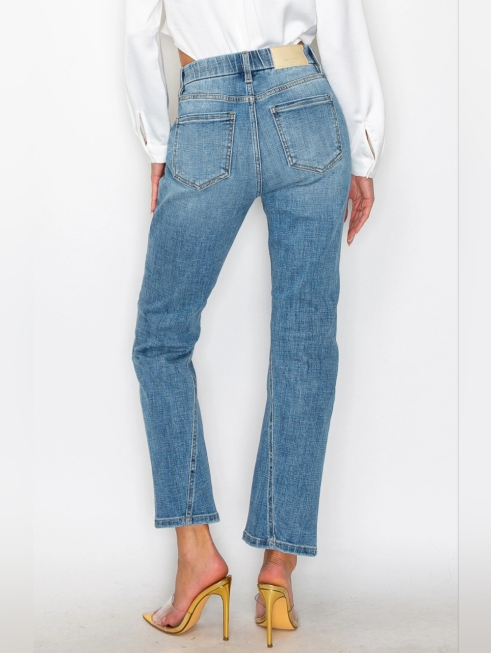 #98256 🛑 1,3,5,7,9 Tummy Control High Rise Straight Denim Jeans - Picture 2 of 5